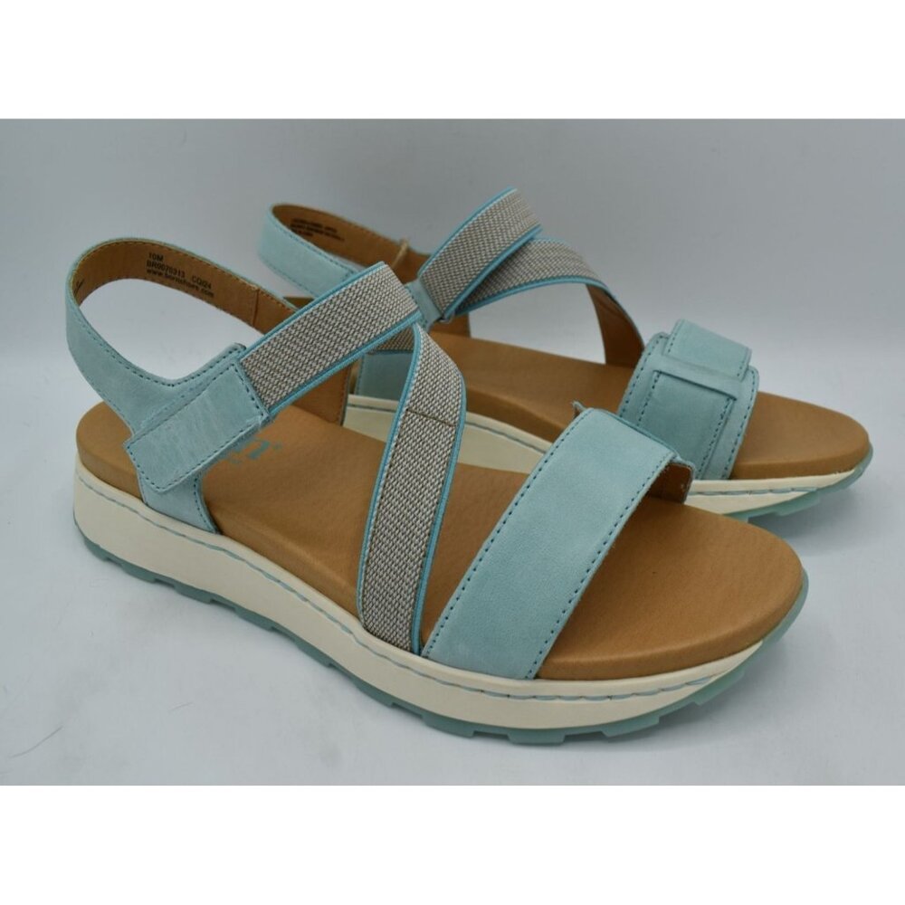 Born Womens Size 8 Mady Turquoise Combo Leather Strappy Open Toe Sandals Shoes - Picture 4 of 15